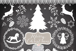 Vector Rustic Xmas Cliparts