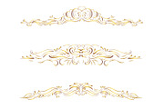 Gold text divider border clip art, a Decorative Illustration by Pravokrugulnik (Thumbnail 6 of 7)