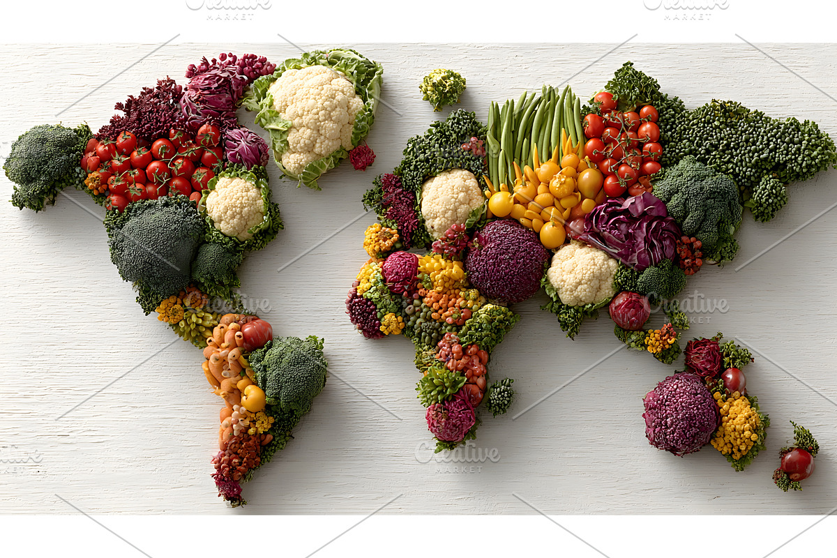 A Stunning World Map Created from, a Food Illustration by Lukas Jonaitis SHOP