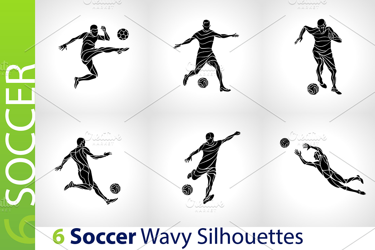 Soccer players football SVG JPG EPS, a Sport Illustration by Kluva's Wavy Silhouettes (Photo 1 of 3)