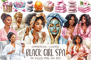 Black Girl Spa Day Clipart, an Illustration by OK Design (Thumbnail 1 of 5)