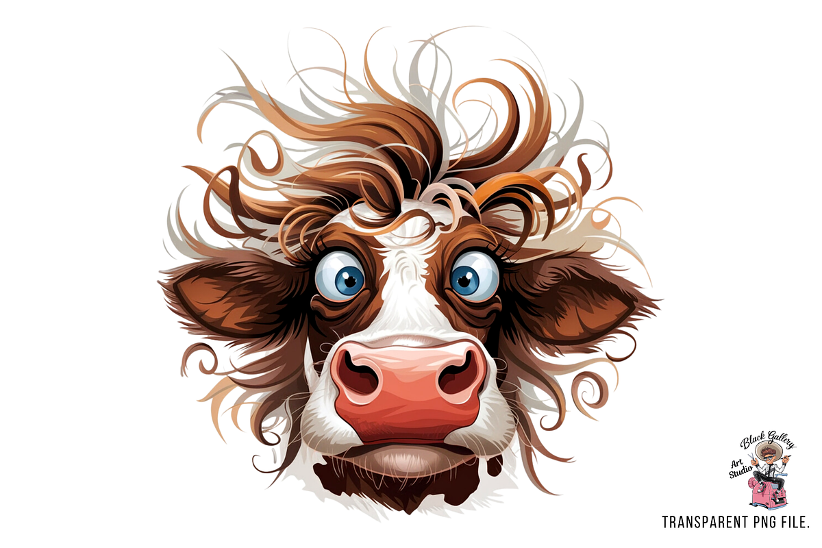 Comics Cow Clipart Bundle, a Graphic by Clipart Bloom (Photo 9 of 12)