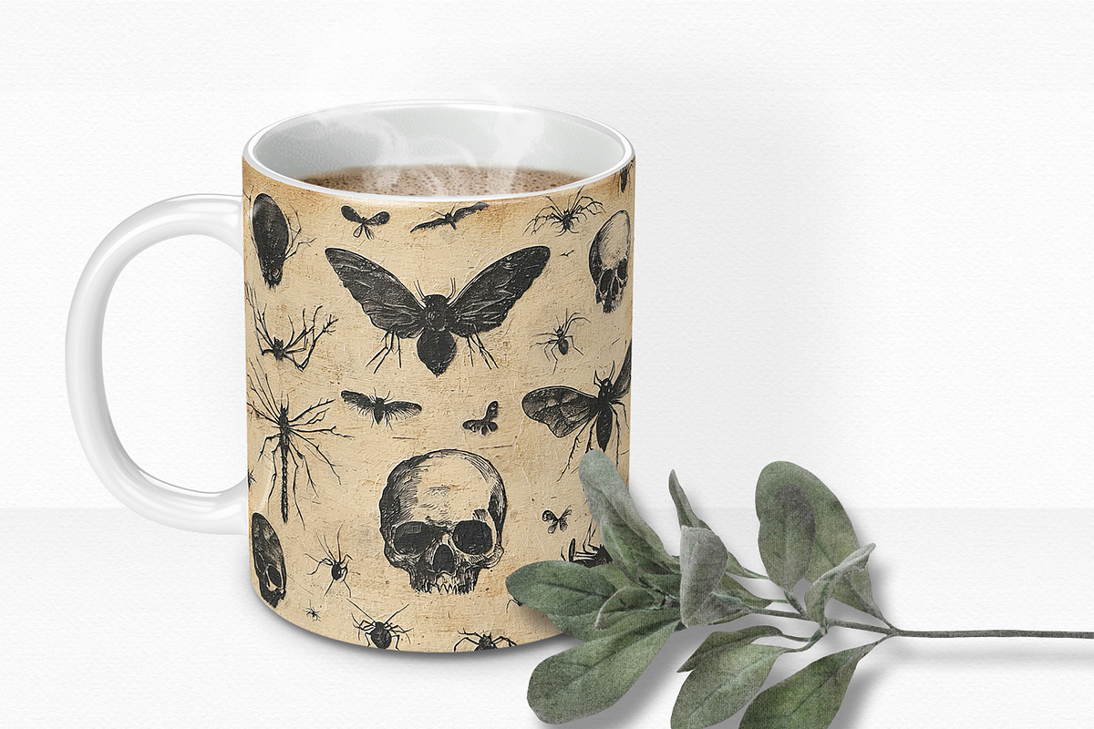 Retro Halloween Skulls, a Decorative Illustration by rileyBgraphics (Photo 5 of 7)