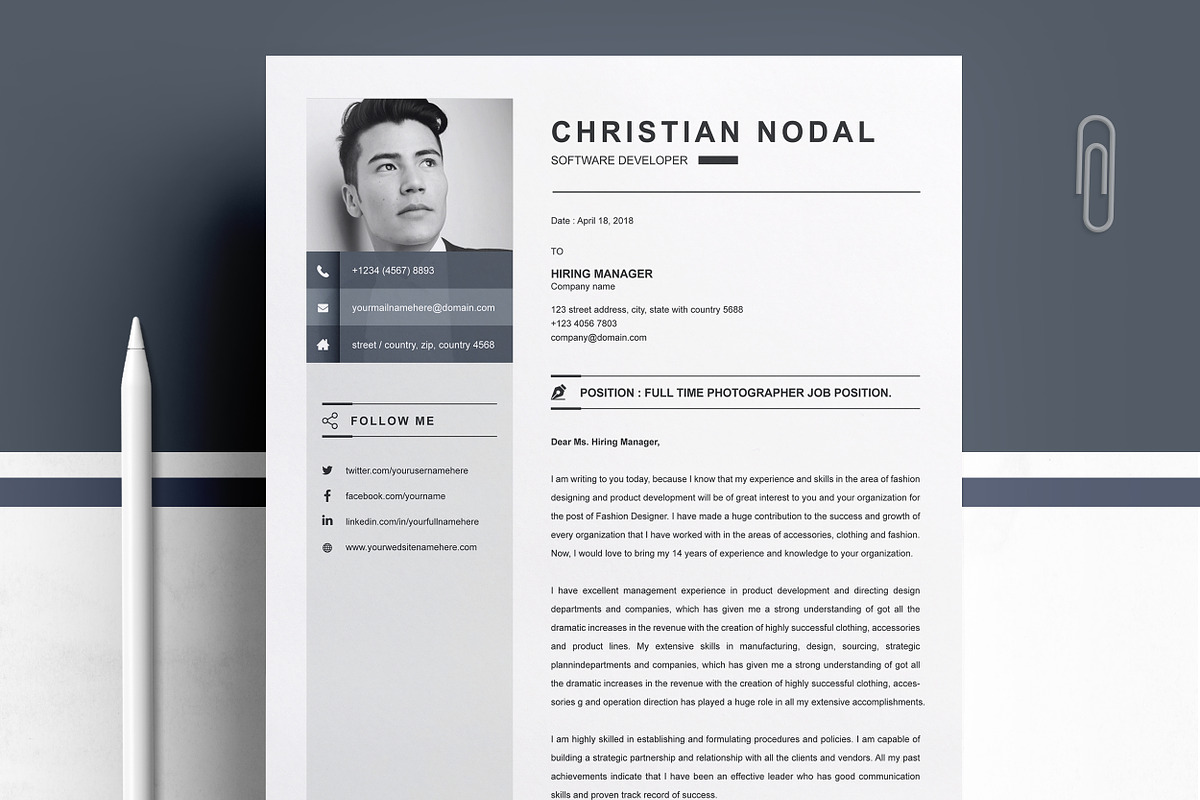 Resume Template, a Resume Template by ResumeInventor (Photo 4 of 6)