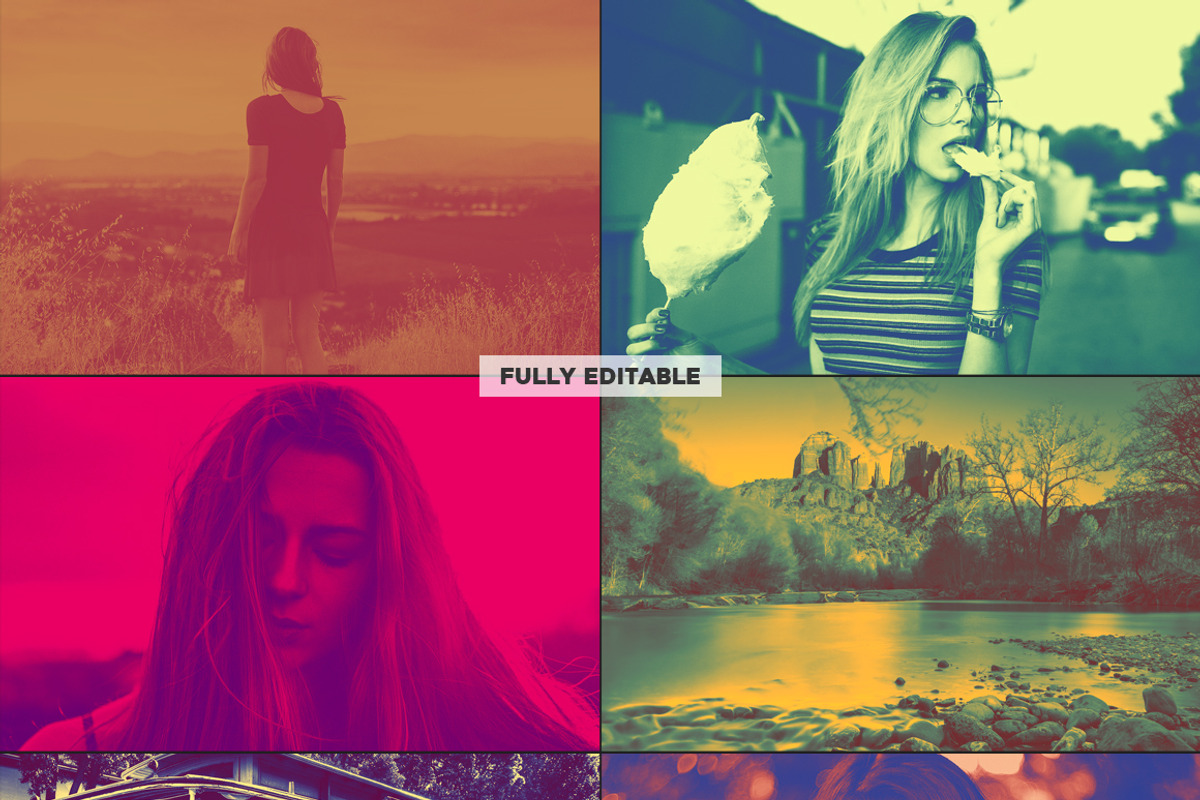 Duotone Photoshop Actions & Textures, an Action Add-On by VectorMedia (Photo 6 of 9)