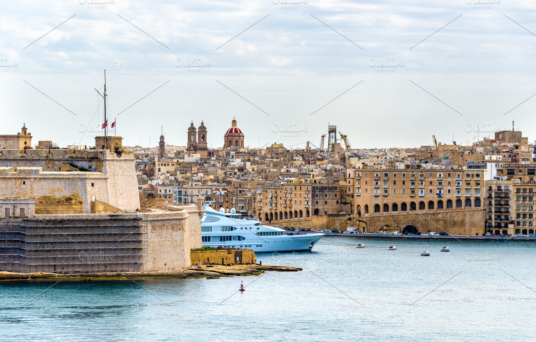 View of Bormla (Cospicua) from Valle, an Architecture Photo by Leonid Andronov
