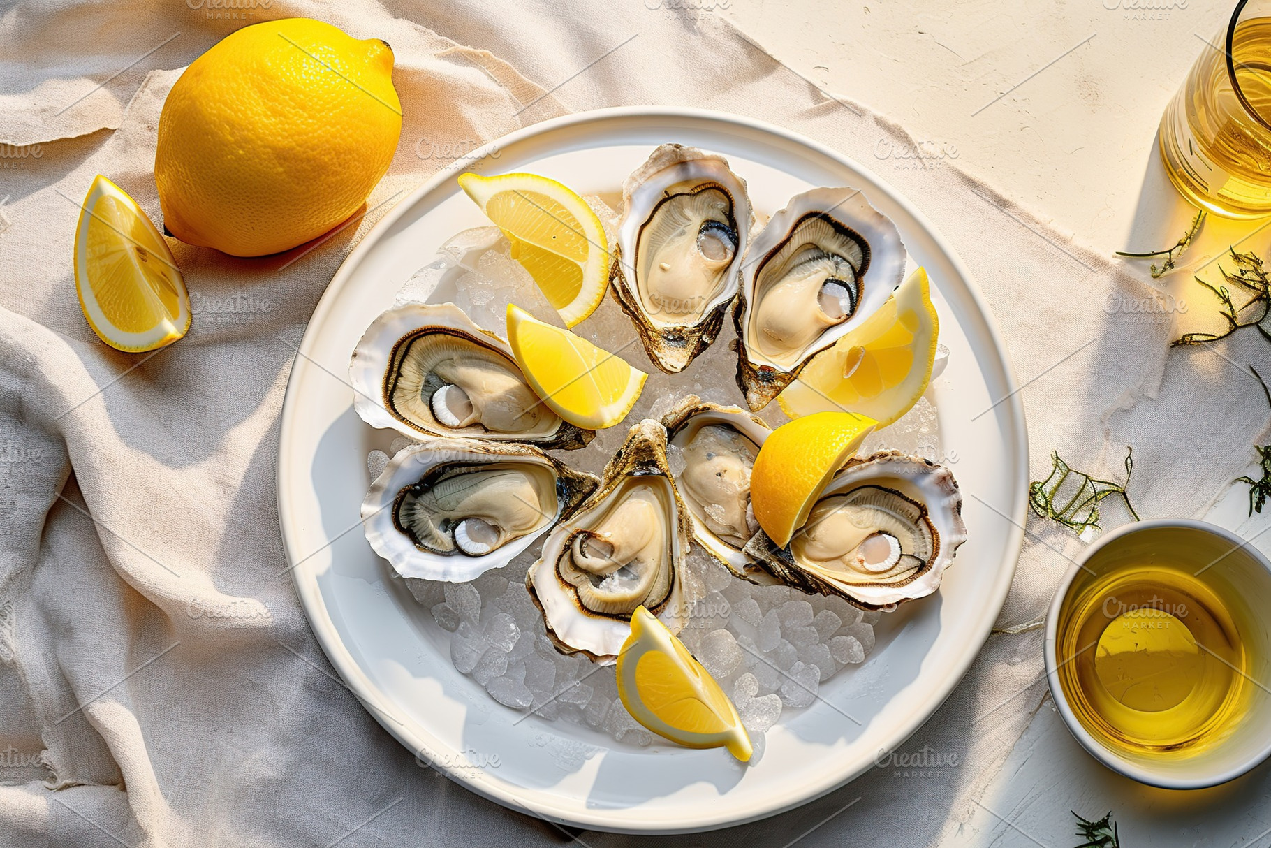 Fresh oysters with lemon, a Food & Drink Photo by AlyaAnd