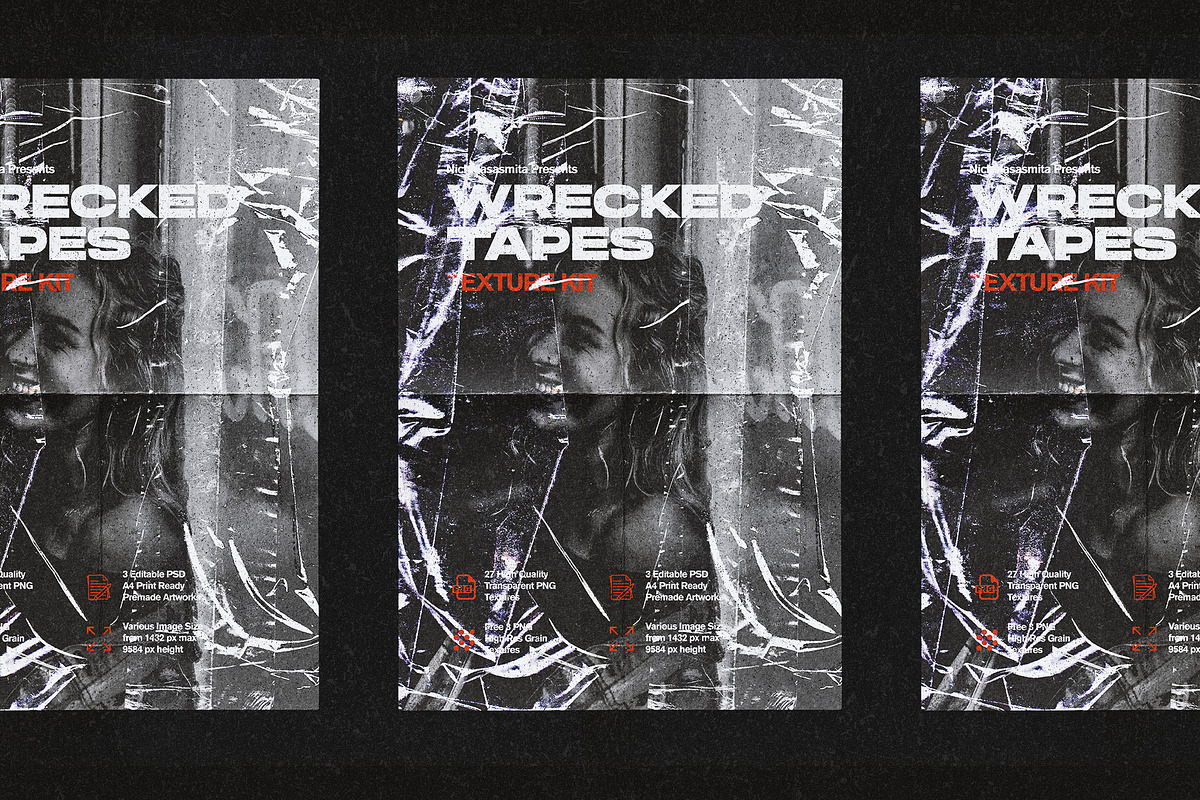 Wrecked Tapes Texture Kit, a Texture Graphic by nicholasasmita (Photo 8 of 10)