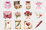 Love Letter Clipart Valentine's Day, a Seasonal Illustration by Design Market (Thumbnail 4 of 5)