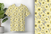 Butter Yellow and Grey Floral, a Pattern Graphic by Sharon Schwalbe (Thumbnail 2 of 8)
