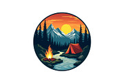 Sunset Forest Camping Badge Set, an Object Graphic by yasushie (Thumbnail 11 of 13)