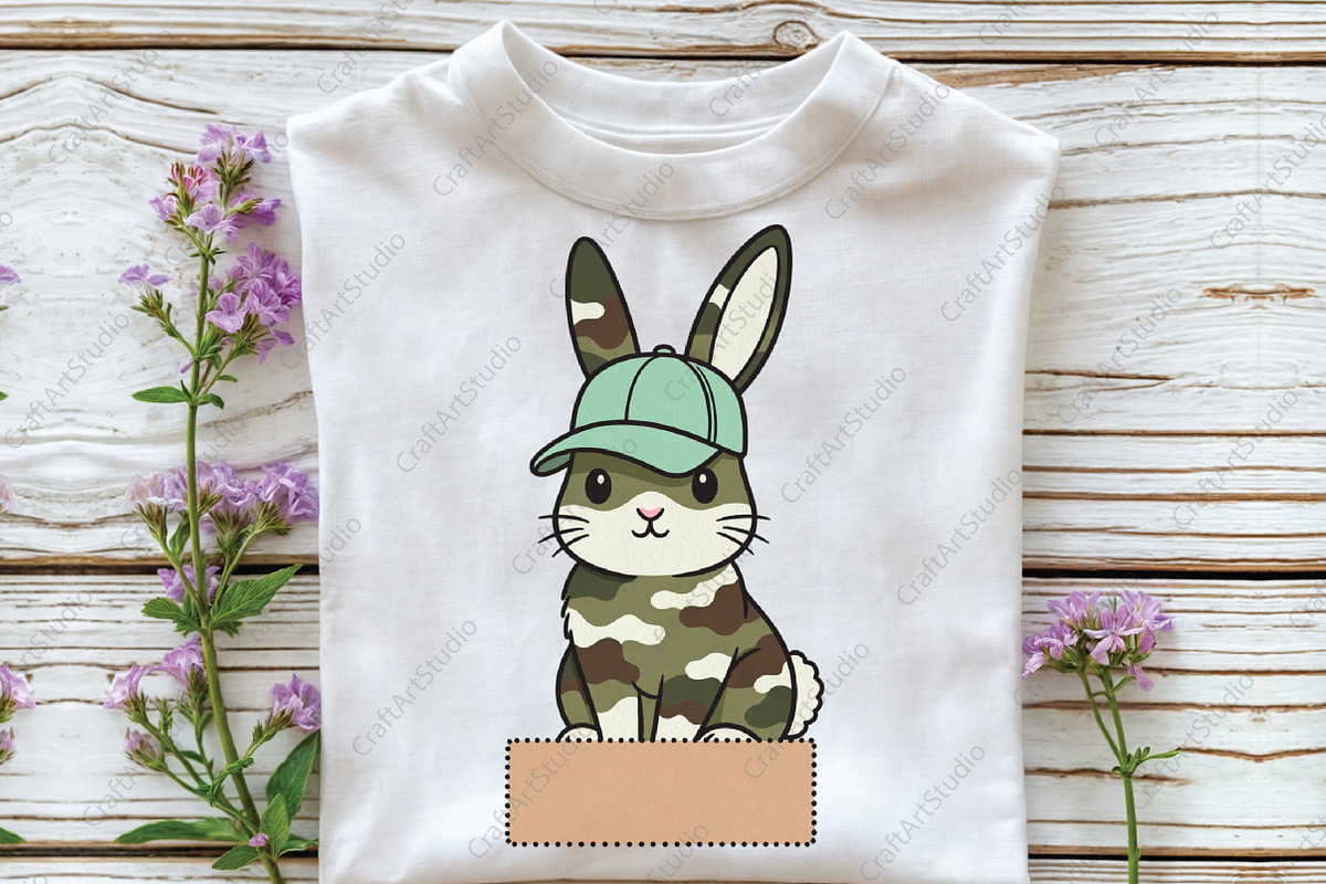 Personalized Kids Camo Easter Bunny, an Illustration by CraftArtStudio (Photo 3 of 4)