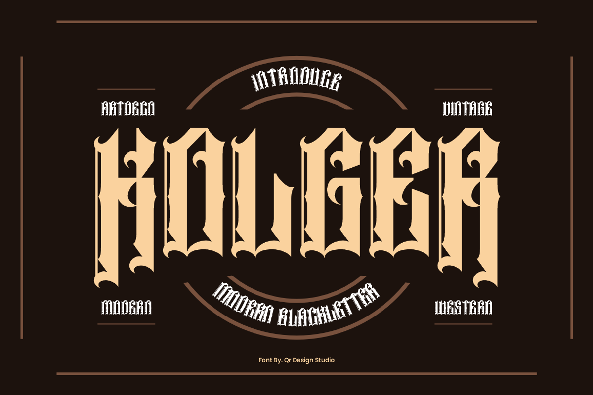 Kolger - Modern Blackletter Font, a Blackletter Font by QR Design Studio (Photo 1 of 8)