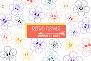 Retro Flower | Symbols Fonts, a Symbol Font by Sirinart (Thumbnail 1 of 12)