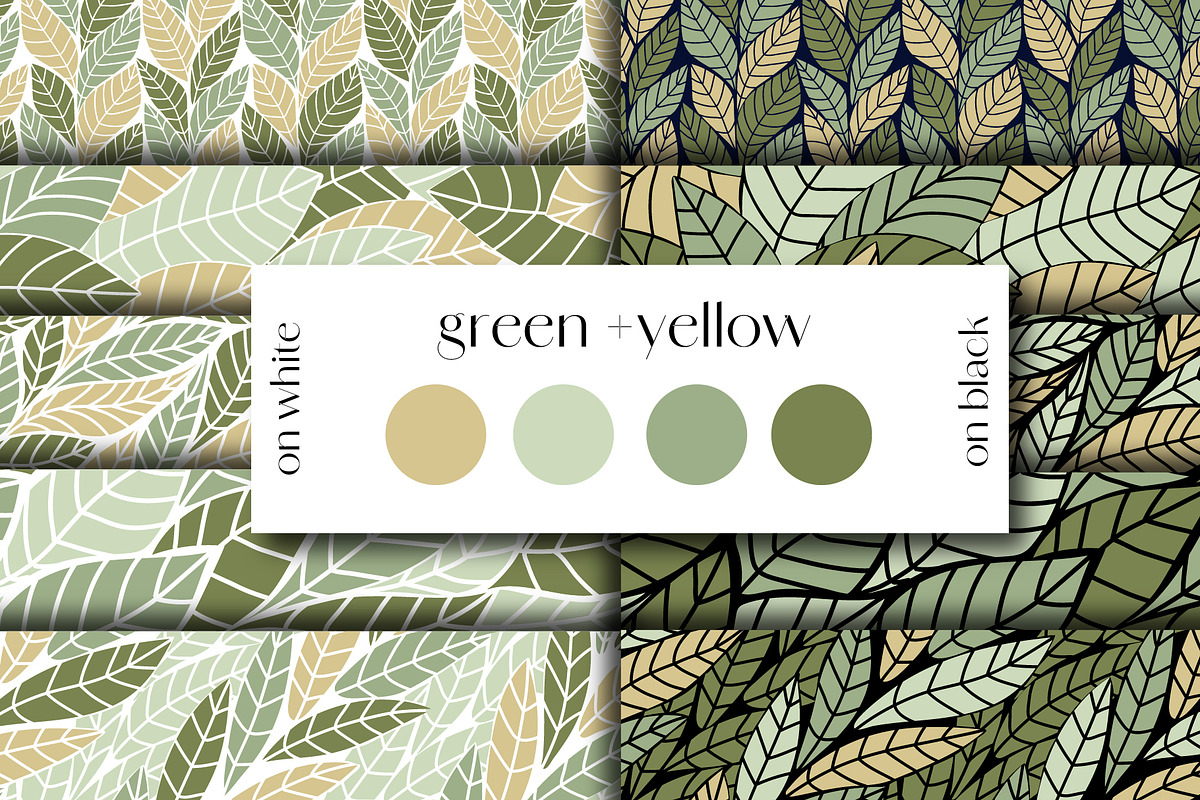 Leaves and stripes seamless pattern, a Pattern Graphic by LogvinArt (Photo 2 of 4)