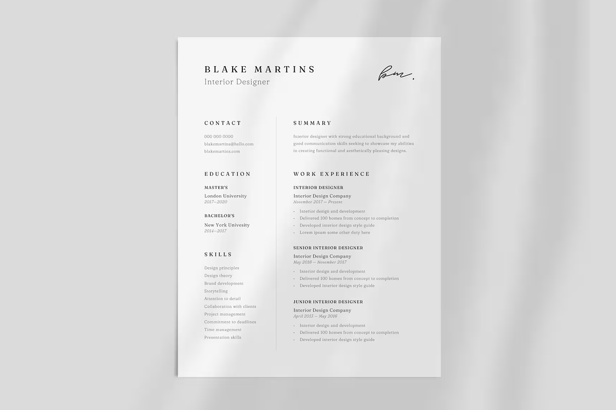 Minimalist Resume Designers Canva, a Resume Template by frommakertomaker (Photo 3 of 9)