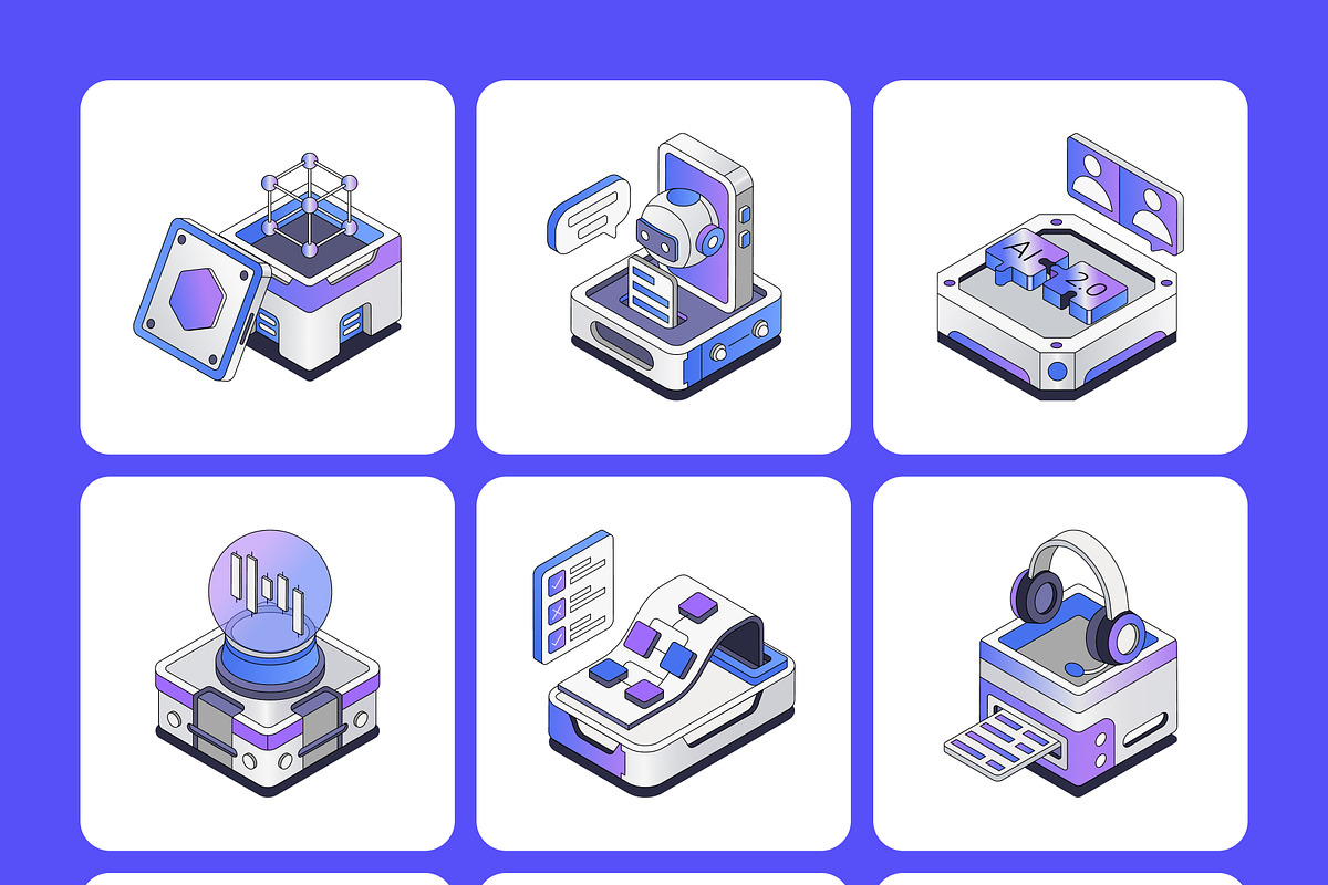 70 AI Isometric illustrations, a Technology Illustration by Vectors Market (Photo 11 of 11)