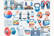 Fitness Girl Clipart Collection, a Sport Illustration by GlamArtZhanna (Thumbnail 7 of 8)