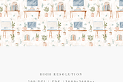 Computer Desk Seamless Pattern, a Decorative Illustration by Pati Charm Studio (Thumbnail 3 of 7)