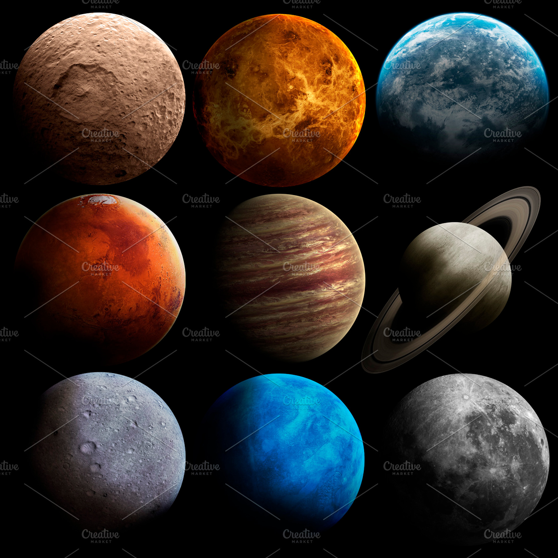 Solar system planets stock photo containing earth and planet, an Abstract Photo by Vadim Sadovski