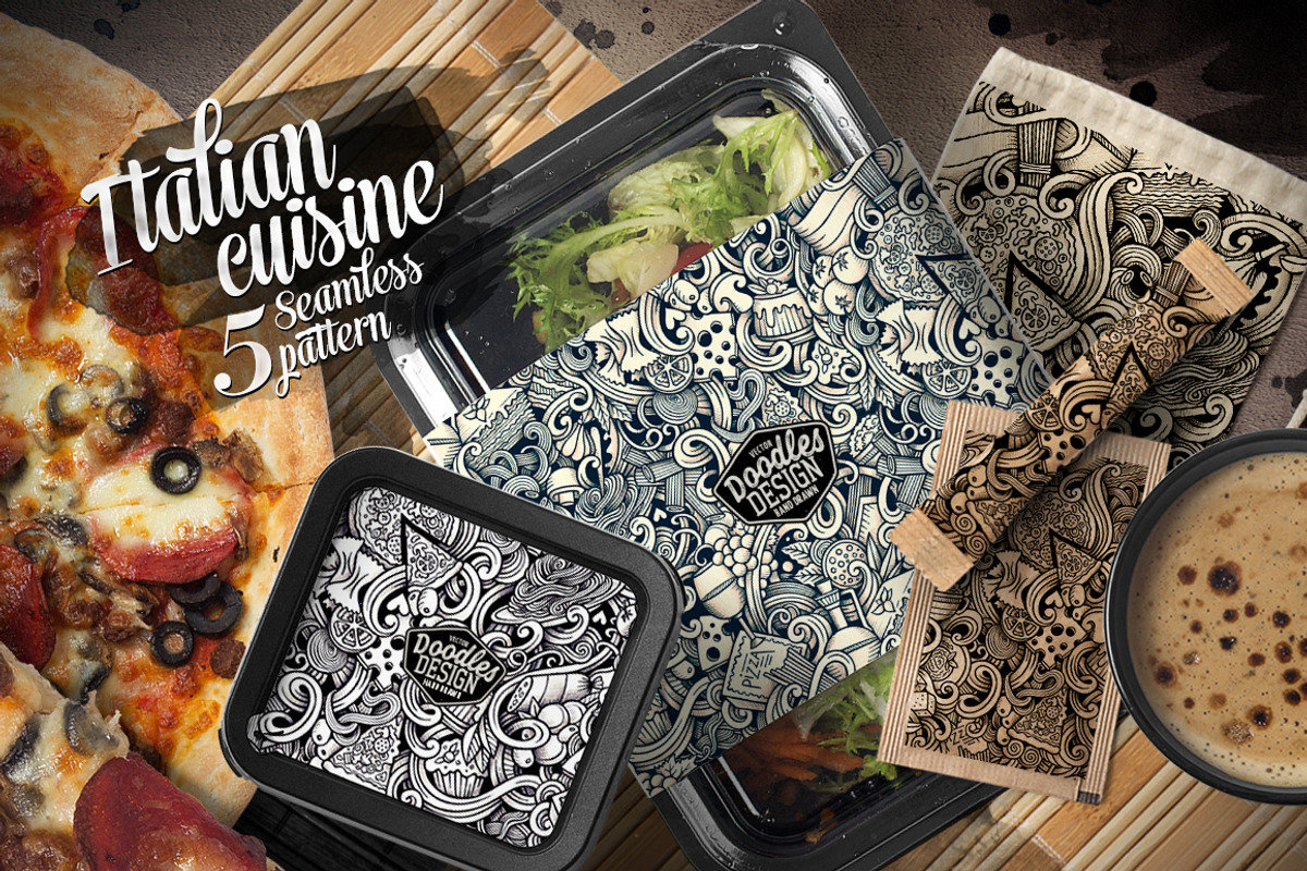 Italian Food Graphics Patterns, a Pattern Graphic by BALABOLKA (Photo 5 of 6)