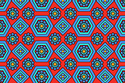 Asian Red Blue Gold Pattern Seamless, a Pattern Graphic by Sharon Schwalbe (Thumbnail 1 of 2)