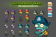 Pirates Zombies Character Sprites, an Illustration by CreativeGameArt (Thumbnail 2 of 4)