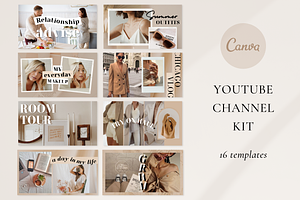 Brown YouTube Channel Branding Kit, a Social Media Template by ShopRShop