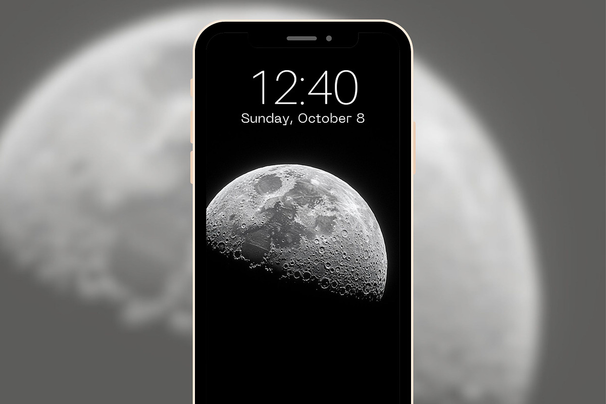 Moon Phone Wallpapers Set, a Graphic by Kalindiprints (Photo 3 of 6)