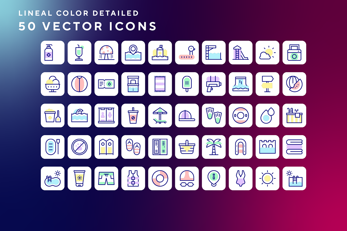 Water park icons, an Outline Icon by Wencory (Photo 1 of 2)