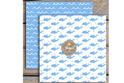 Dolphin Digital Paper & Clipart, a Pattern Graphic by JennyL Designs (Thumbnail 3 of 5)