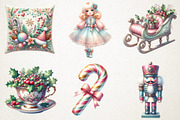 Pastel Antique Christmas Clipart, an Illustration by RobertsArt (Thumbnail 4 of 7)