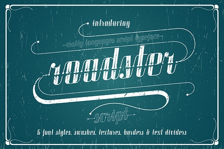 Roadster font family + Extras