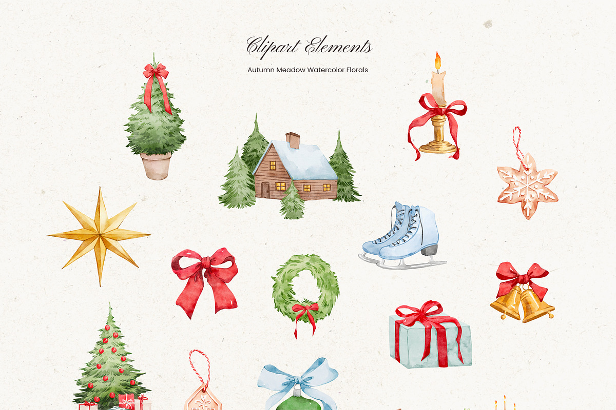 Christmas Magic watercolor set, a Seasonal Illustration by Yuliia Lashevska (Photo 9 of 10)