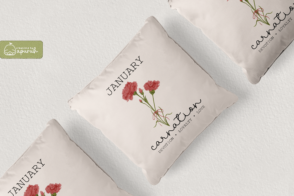 Flower Birth Month with Text Meaning, a Decorative Illustration by creationsbyapuruh (Photo 5 of 10)