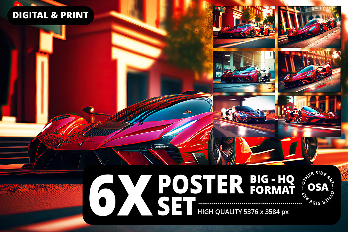 Supercar in the City Illustration, a Wallpaper Graphic by Other Side Art (Photo 1 of 8)