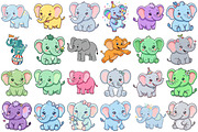 Cute Elephant Clipart, an Animal Illustration by Forhadx5 (Thumbnail 3 of 10)