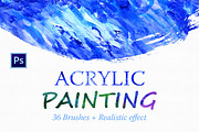 Acrylic Brushes for Photoshop, a Brush Add-On by Sunny Design (Thumbnail 1 of 5)
