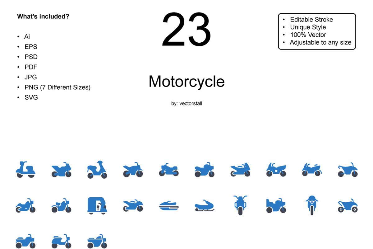 Motorcycle, an Icon by Vector Stall