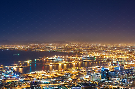 Cape Town at Night, a Photo by Peopleimages.com