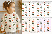 Tulip mood Patterns & Clipart, a Seasonal Illustration by GoldmoonUA (Thumbnail 2 of 5)