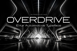 Overdrive - Elite Automotive Font, a Sans Serif Font by HipFonts