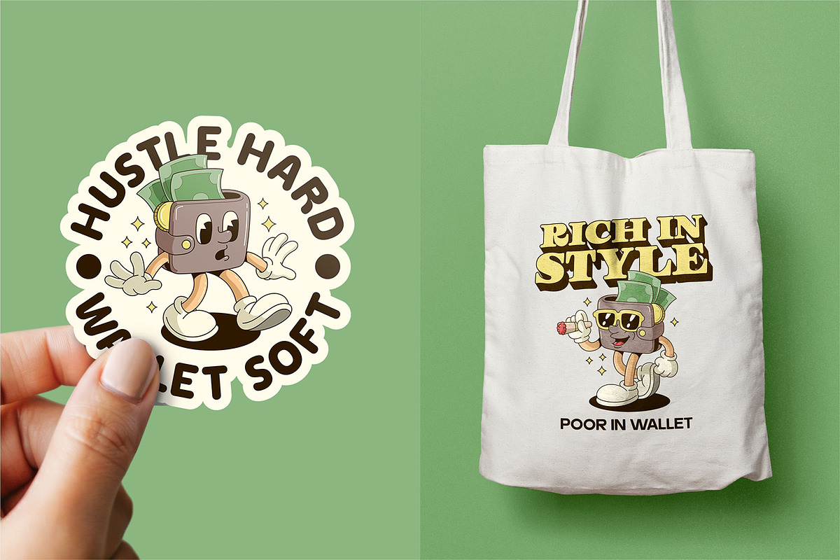 Retro Wallet Characters, an Object Illustration by Graptail (Photo 4 of 10)