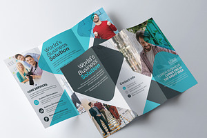 Corporate Tri-fold Brochure- Blue