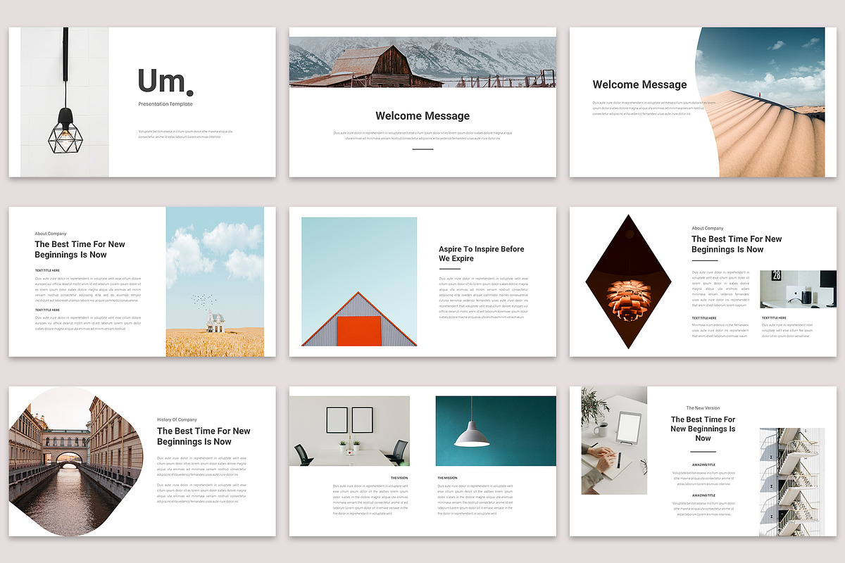 UM Minimalist Powerpoint Template preview 2