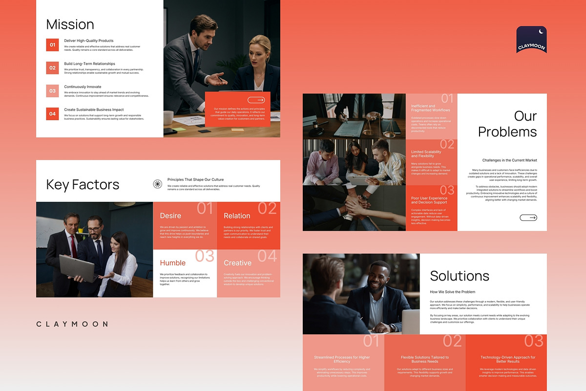 White Orange Modern Pitch Deck, a Presentation Template by Claymoon Lab (Photo 3 of 6)