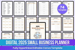 Digital 2025 Small Business Planner, a Stationery Template by Mustafiz