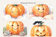 Boho Watercolor Smiling Pumpkins, an Illustration by Artnoy (Thumbnail 4 of 8)