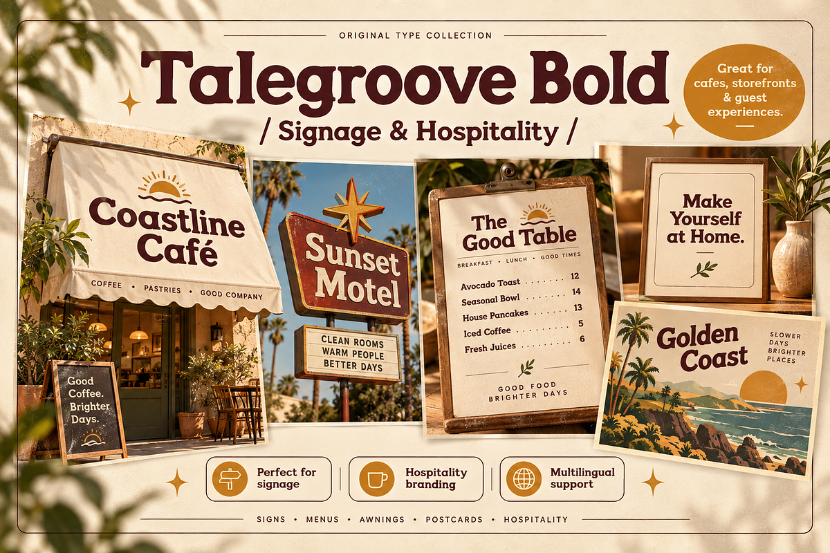 Talegroove Bold – Retro Serif Font, a Serif Font by Designertale (Photo 7 of 10)