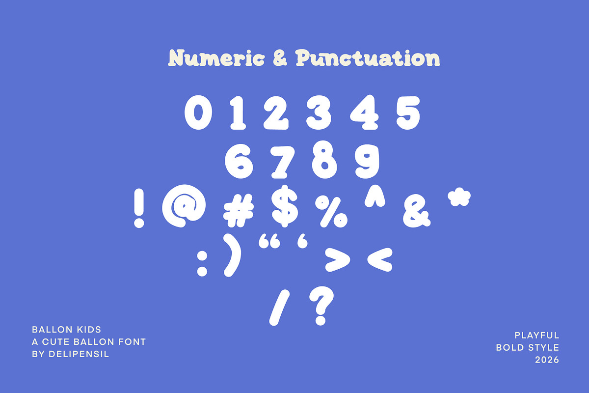Ballon Kids - A Cute Balloon Font, a Serif Font by delipensil (Photo 5 of 7)